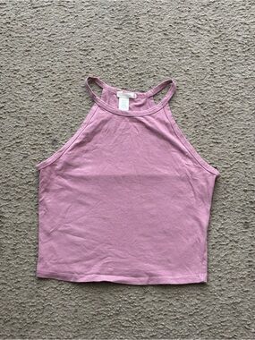 Women’s Pink Halter Crop Tank Top